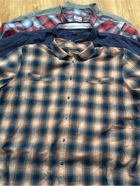 Mixed Lot of 4 Men's Button Shirts Size 3XL  Multicolors 2 Short Sleeve 2 Long